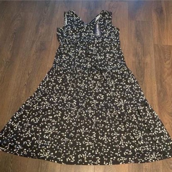 NEW Nina Leonard Women's V Neck Sleeveless Midi Dress Black L - Picture 8 of 8